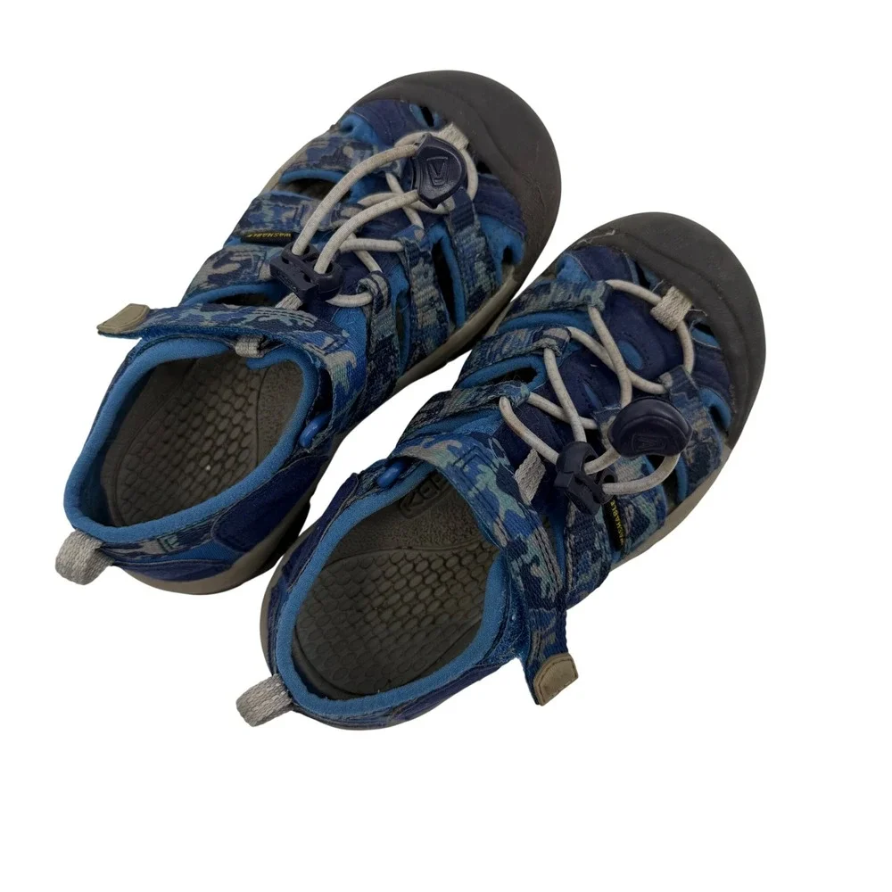 Keen Newport H2 Sandal Kids Size 12 Blue Camo Waterproof 1026269